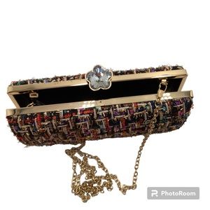 🆕 Tweed Metallic Evening Bag